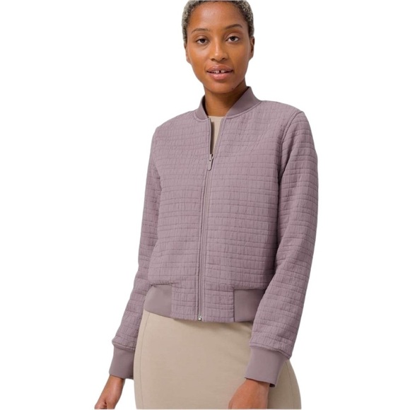 lululemon athletica Jackets & Blazers - Lululemon Serene Travels Bomber Jacket Sz 6 Purple / Gray